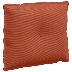 vidaXL Coussin de Dos Rouge orange 60 x 50 cm Tissu en velours c&ocirc;tel&eacute;