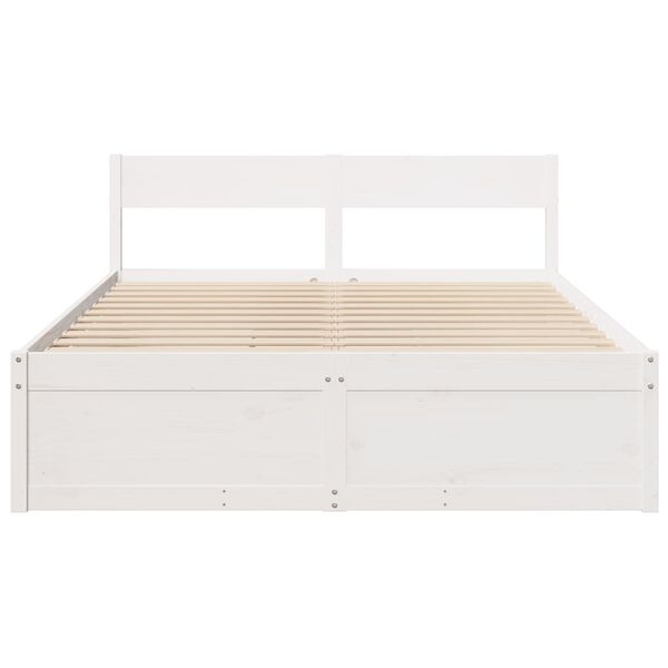 vidaXL Cadre de lit sans matelas blanc 140x200 cm bois de pin massif