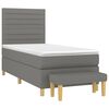 vidaXL Sommier &agrave; lattes de lit avec matelas Gris fonc&eacute; 100x200cm Tissu