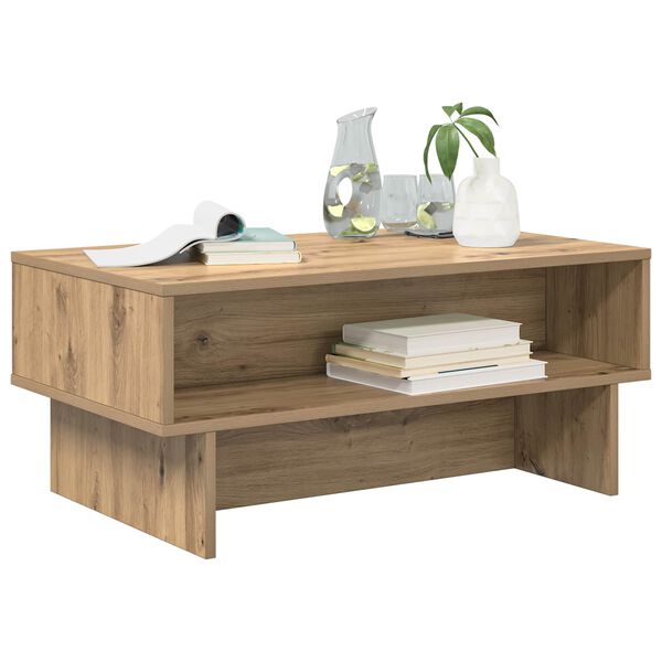 vidaXL Table basse Ch&ecirc;ne artisanal 80 x 46 x 35 cm Bois d'ing&eacute;nierie