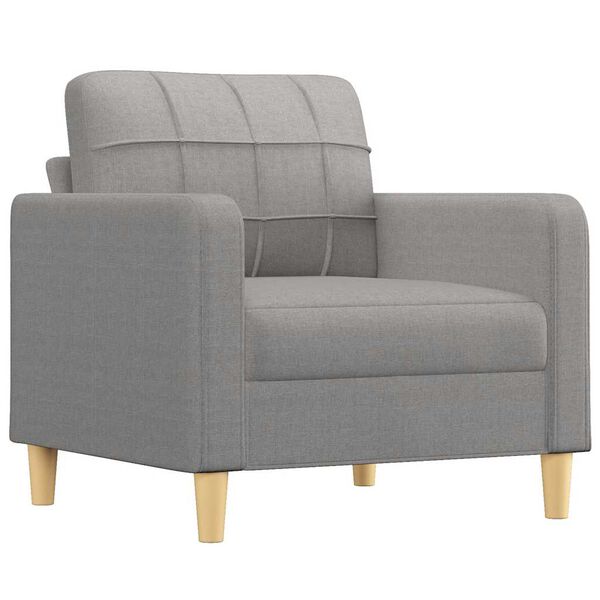 vidaXL Fauteuil avec repose-pied Gris clair 60 cm Tissu