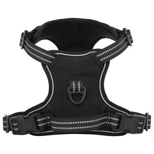 vidaXL Harnais pour chien avec bandes r&eacute;fl&eacute;chissantes r&eacute;glables noir M