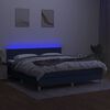 vidaXL Sommier &agrave; lattes de lit avec matelas LED Bleu 180x200 cm Tissu