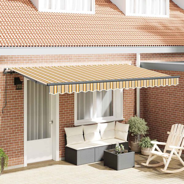 vidaXL Auvent R&eacute;tractable Jaune 400 x 200 cm tissu