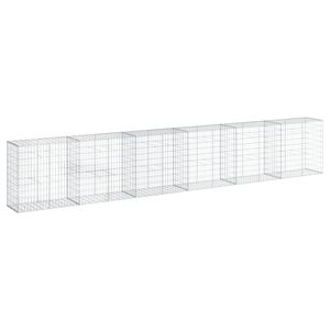 vidaXL Panier gabion avec couvercle 600x50x100 cm fer galvanis&eacute;