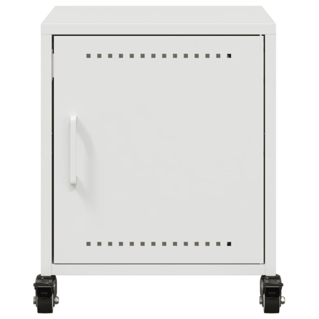 vidaXL Table de chevet blanc 36x39x43,5 cm acier