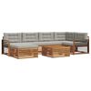 vidaXL Ensemble de canap&eacute;s d'ext&eacute;rieur 7 pcs Gris Naturel et Clair