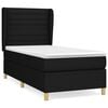 vidaXL Sommier &agrave; lattes de lit et matelas Noir 80x200 cm Tissu