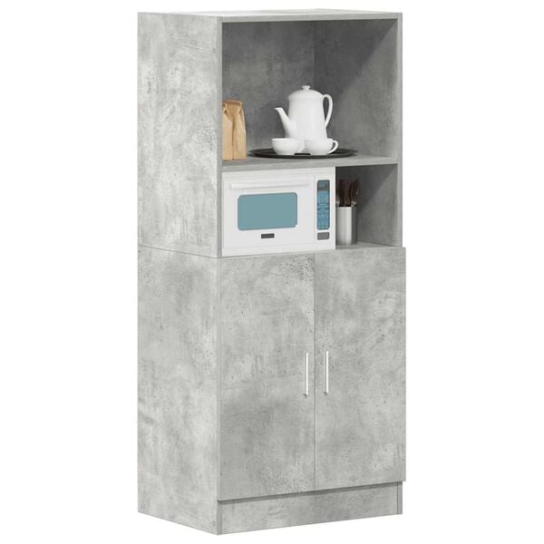 vidaXL Armoire de cuisine gris béton 57x41,5x131,5 cm bois ingénierie