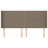 vidaXL T&ecirc;te de lit avec oreilles Taupe 183x16x118/128 cm Tissu