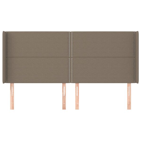 vidaXL T&ecirc;te de lit avec oreilles Taupe 183x16x118/128 cm Tissu