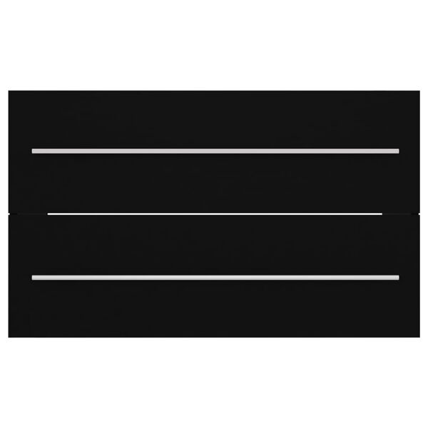 vidaXL Armoire d'évier Noir 80x38,5x48 cm Bois d’ingénierie