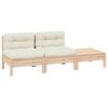 vidaXL Salon de jardin 3 pcs avec coussins cr&egrave;me Bois de pin massif