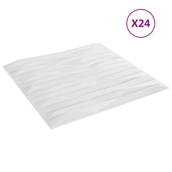 vidaXL Panneaux muraux 24 pcs blanc 50x50 cm XPS 6 m&sup2; pierre
