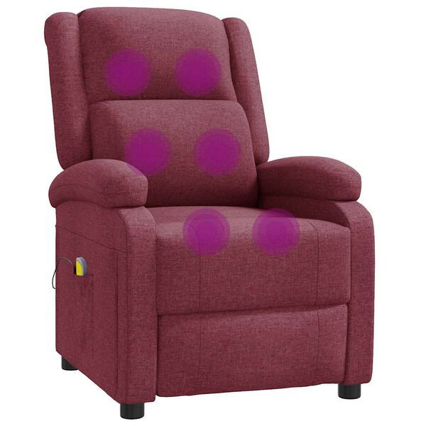 vidaXL Fauteuil de massage Rouge bordeaux Tissu