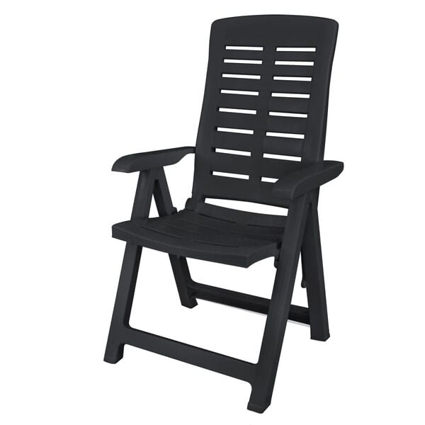 vidaXL Ensemble &agrave; manger d'ext&eacute;rieur 11 pcs Plastique Anthracite