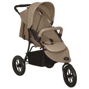 vidaXL Poussette pour b&eacute;b&eacute; Taupe Acier
