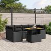 vidaXL Salon de jardin 7 pcs avec coussins noir r&eacute;sine tress&eacute;e
