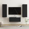vidaXL Ensemble de meubles TV 3 pcs Noir Bois d'ing&eacute;nierie