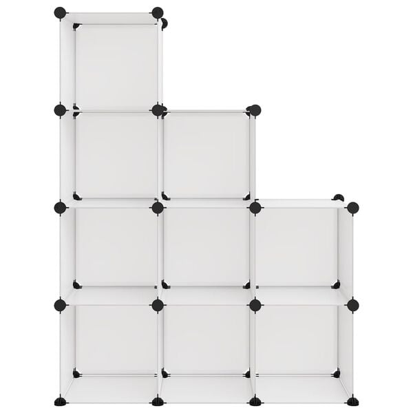vidaXL Cubes de rangement 9 pcs Transparent PP