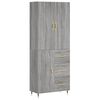 vidaXL Buffet haut Sonoma gris 69,5x34x180 cm Bois d'ing&eacute;nierie