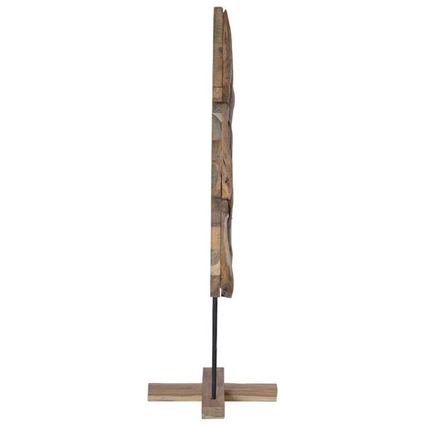 vidaXL Sapin de Noël avec support Marron 120 cm Bois de teck solide