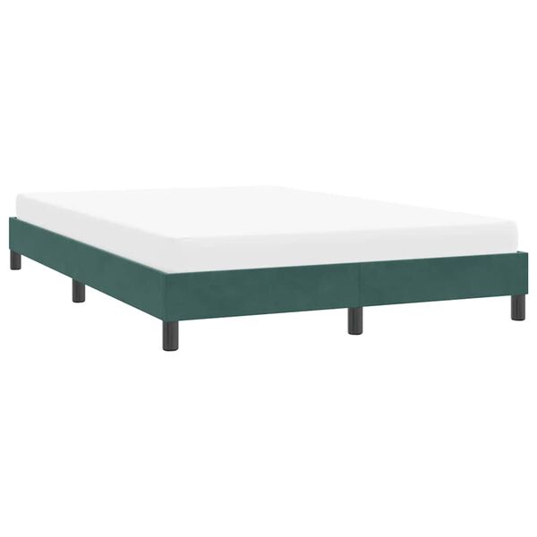 vidaXL Cadre de lit sans matelas vert fonc&eacute; 160x210 cm velours