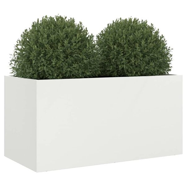 vidaXL Jardini&egrave;re blanc 62x30x29 cm acier