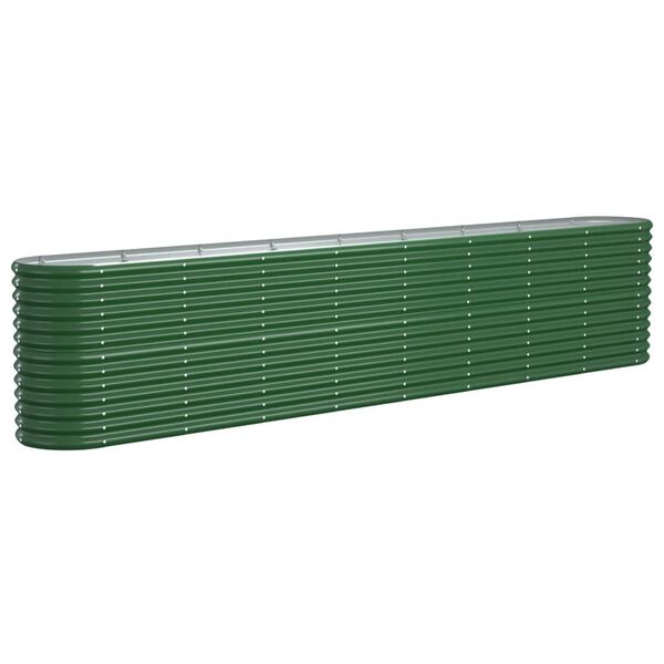 vidaXL Lit surélevé de jardin Acier enduit de poudre 332x40x68 cm Vert