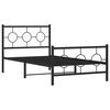 vidaXL Cadre de lit métal sans matelas avec pied de lit noir 100x190cm