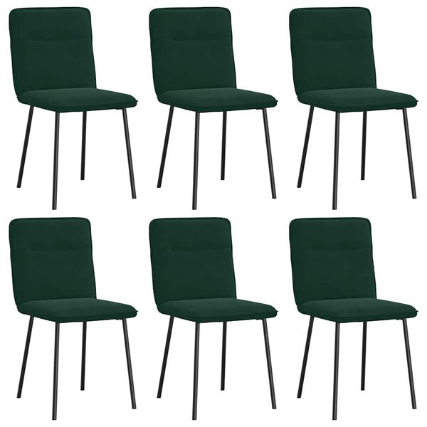 vidaXL Chaises &agrave; manger lot de 6 vert fonc&eacute; velours