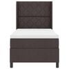 vidaXL Lit &agrave; ressorts avec matelas Marron fonc&eacute; 100 x 200 cm tissu