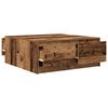 vidaXL Table basse avec tiroirs vieux bois 100x100x40 cm