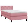 vidaXL Sommier &agrave; lattes de lit avec matelas rose 90x220 cm velours