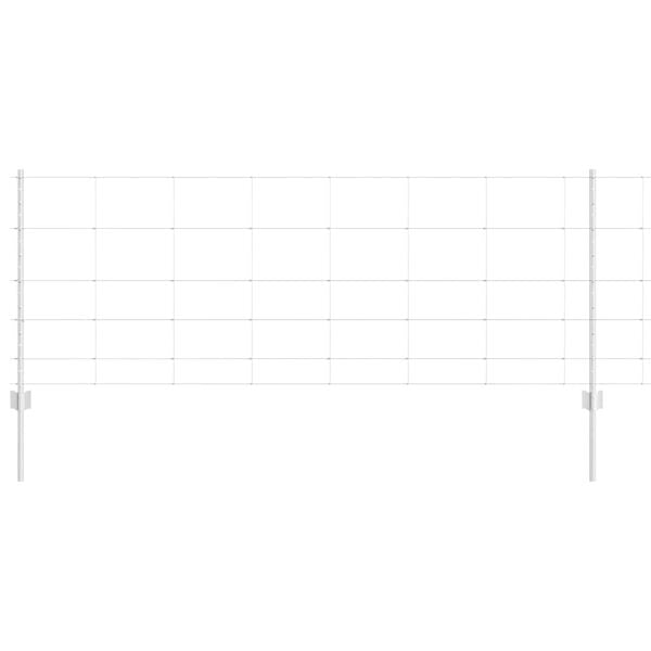 vidaXL Cl&ocirc;ture avec poteau Argent&eacute; 0,8 x 100 m Acier