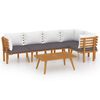 vidaXL Salon de jardin 6 pcs avec coussins Bois d'acacia solide