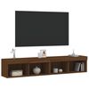 vidaXL Meubles TV avec lumi&egrave;res LED 2 pcs ch&ecirc;ne marron 80x30x30 cm