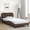 vidaXL Cadre de lit avec LED sans matelas Hvar marron 100x200 cm