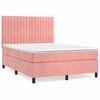 vidaXL Sommier &agrave; lattes de lit avec matelas Rose 140x200 cm Velours