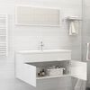 vidaXL Ensemble de meubles de salle de bain Blanc brillant Agglom&eacute;r&eacute;