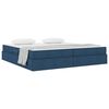 vidaXL Lit avec rangement et matelas Bleu 200 x 200 cm Polyester