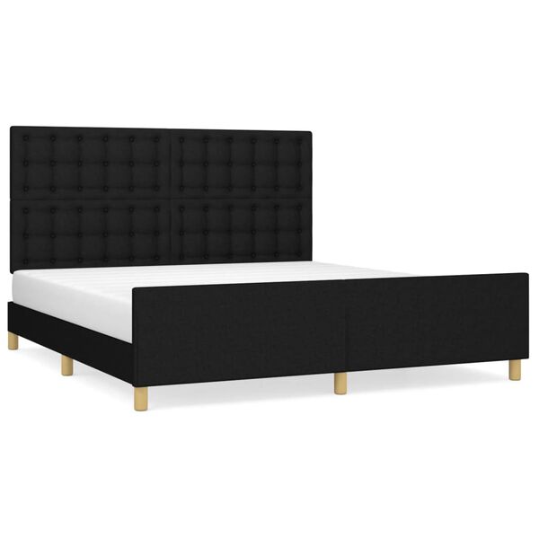 vidaXL Cadre de lit sans matelas noir tissu