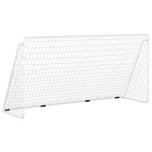 vidaXL But de football avec filet Blanc 366x122x182 cm Acier
