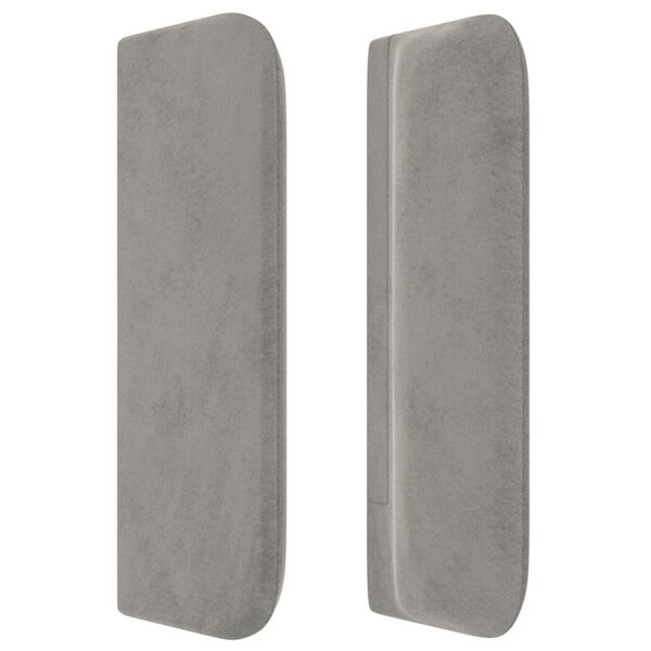 vidaXL T&ecirc;te de lit avec oreilles Gris clair 103x16x78/88 cm Velours