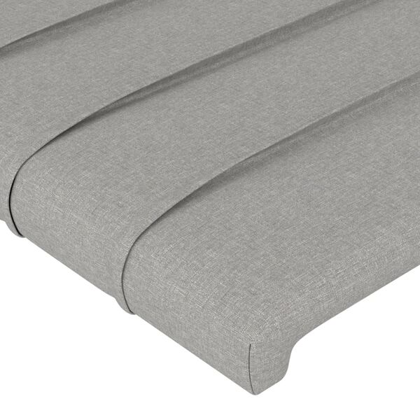 vidaXL T&ecirc;tes de lit Gris clair 160x5x78/88 cm Tissu