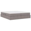 vidaXL Lit avec rangement et matelas Taupe 180 x 200 cm Polyester