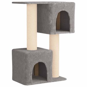 vidaXL Arbre &agrave; chat avec poteaux &agrave; griffer en sisal Gris clair 114 cm
