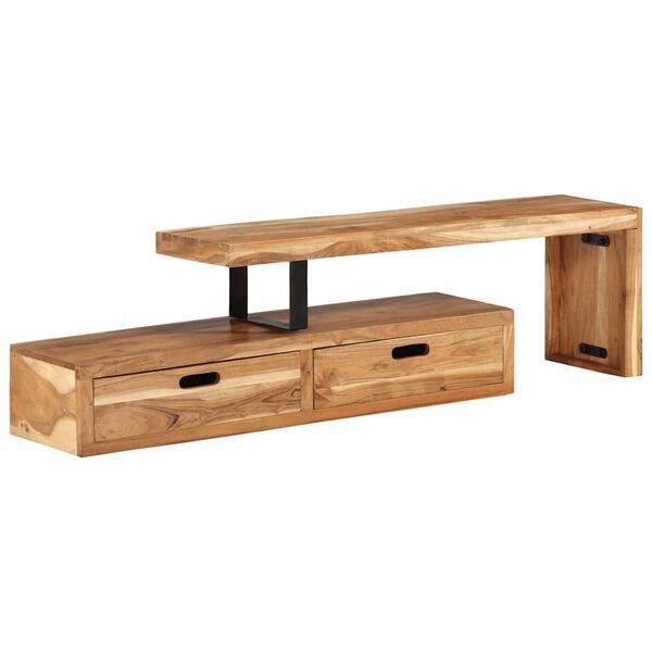 vidaXL Meuble TV (118-200) x 30 x 40 cm Bois massif d'acacia
