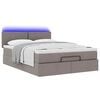 vidaXL Lit ottoman avec matelas et LED taupe 140x190 cm tissu