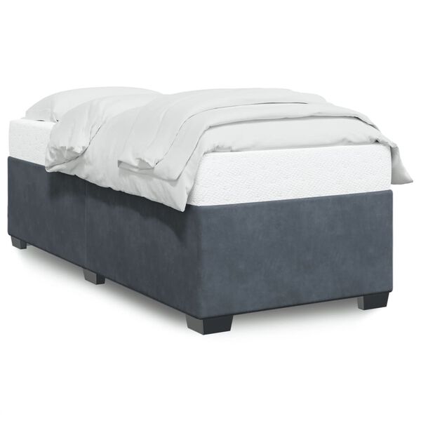 vidaXL Cadre de lit sans matelas gris fonc&eacute; 100x200 cm velours